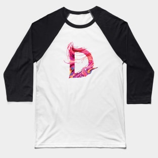 Colorful Painted Initial Letter D Baseball T-Shirt